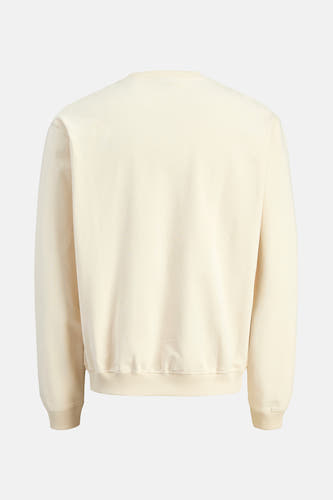 Gilet beige d'ORIGINALS BY JACK & JONES, design simple avec des manches longues et un col rond, vue arrière.
