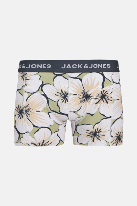 Boxer short multicolore d'ACCESSORIES BY JACK & JONES, avec un motif de fleurs et une ceinture élastique visible.