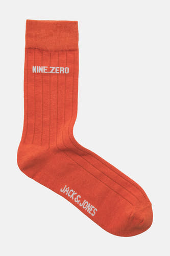 Sous-vêtements orange d'ACCESSORIES BY JACK & JONES, avec côtes et logo blanc.