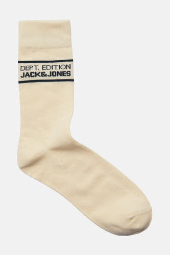 Chaussettes écru d'ACCESSORIES BY JACK & JONES avec un détail de logo rayé.