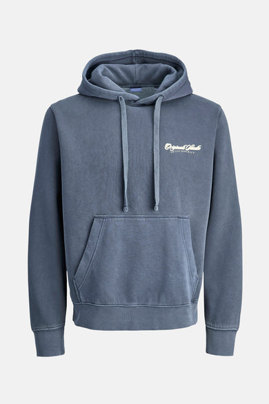 Pull-over bleu avec capuche d'ORIGINALS BY JACK & JONES, avec des cordons de serrage et une poche avant.