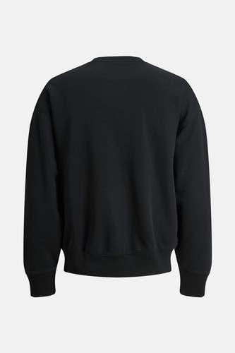 Gilet noir d'ORIGINALS BY JACK & JONES, dos, avec des manches longues et des bordures côtelées.