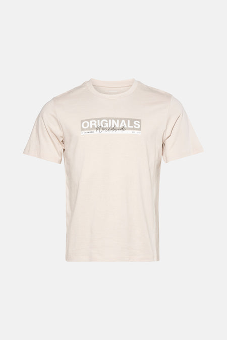 T-shirt (manches courtes) Écru - ORIGINALS BY JACK & JONES