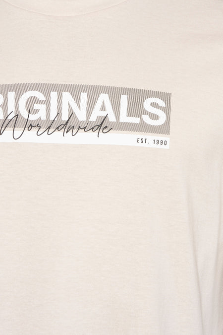 T-shirt (manches courtes) Écru - ORIGINALS BY JACK & JONES