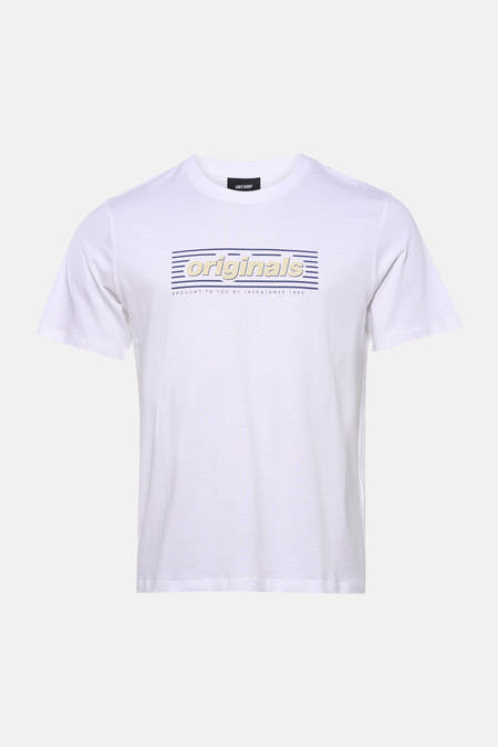 T-shirt blanc à manches courtes de ORIGINALS BY JACK & JONES, vue arrière.