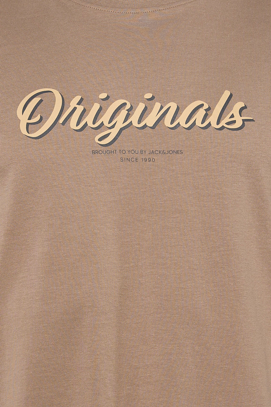 T-shirt marron à manches courtes de Originals by Jack & Jones, avec imprimé texte "Originals".