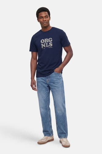 Blauw T-shirt met korte mouwen van ORIGINALS BY JACK & JONES, met een grafische print.