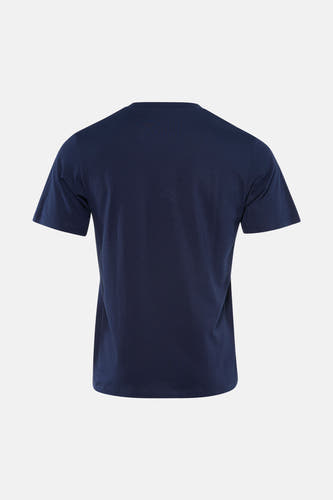 T-shirt bleu à manches courtes d'ORIGINALS BY JACK & JONES, dos affiché sur un fond blanc.