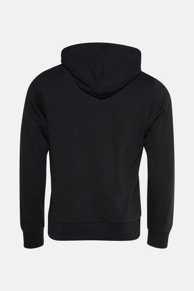 Gilet noir avec capuche de CORE BY JACK & JONES, dos avec capuche et longues manches.