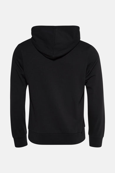 Zwarte sweater met kap van CORE BY JACK & JONES, achterkant.