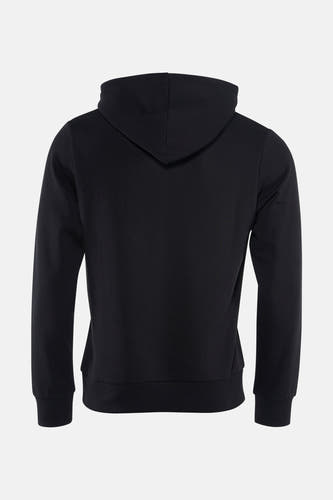 Gilet noir avec capuche de CORE BY JACK & JONES, dos avec longues manches et bordures.