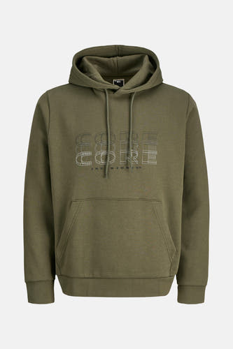 Pull-over vert de CORE BY JACK & JONES, avec des cordons de serrage et une impression du mot "CORE".