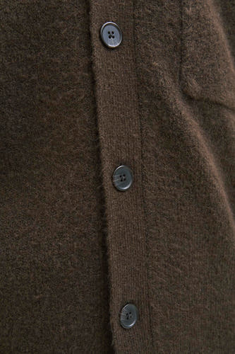 Gilet brun de PREMIUM BLUE par JACK & JONES, avec fermeture à boutons et texture douce.