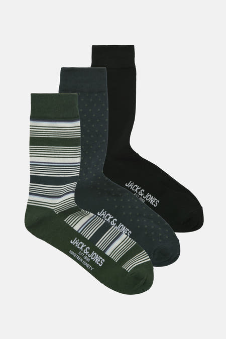 Chaussettes multicolores d'ACCESSORIES BY JACK & JONES, avec des rayures, des points et des couleurs unies.
