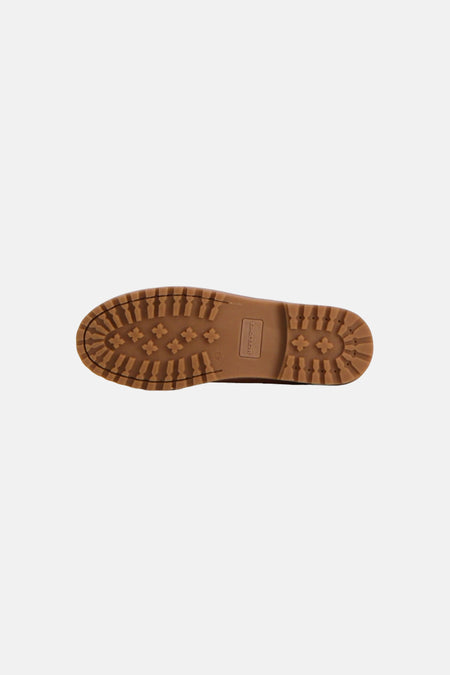 Semelle de chaussure marron de JACK & JONES avec semelle profilée et taille 43, affichée horizontalement.
