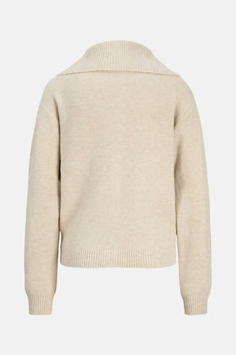 Gilet beige de JJXX, avec des manches longues et une texture tricotée.