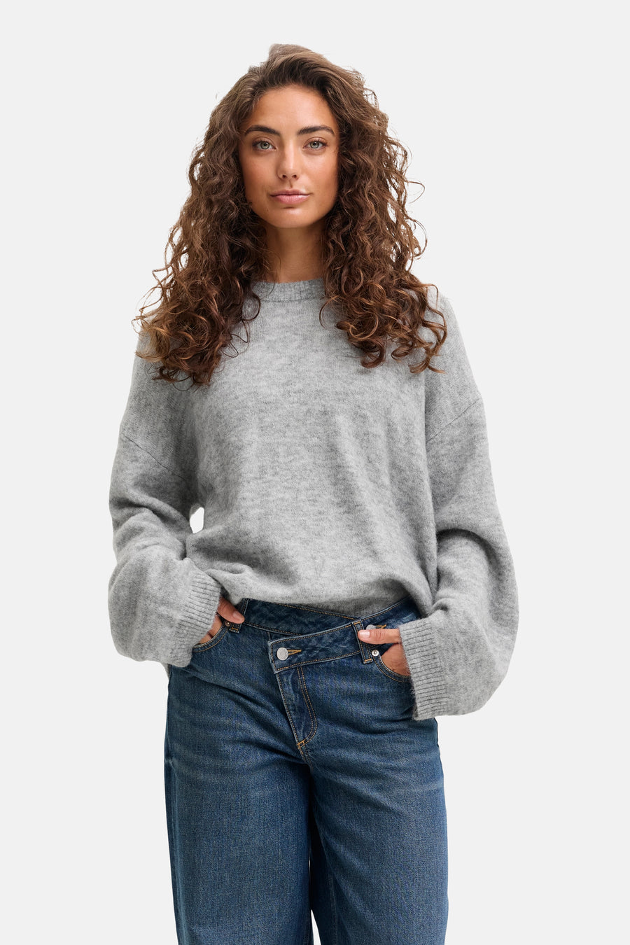 Pull col O gris - JJXX