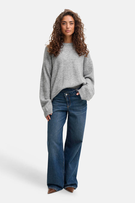 Pull col O - Light Grey Melange