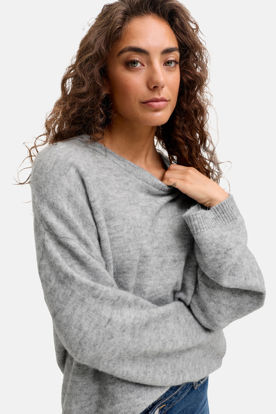 Pull col O gris - JJXX