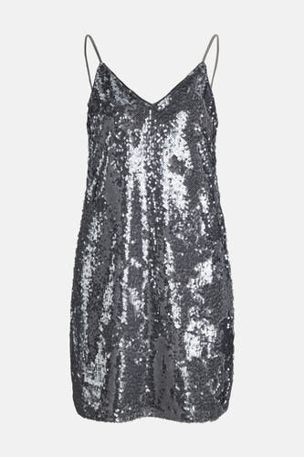 Vêtement gris avec manches courtes de JJXX, recouvert de paillettes brillantes et de fines bandes.