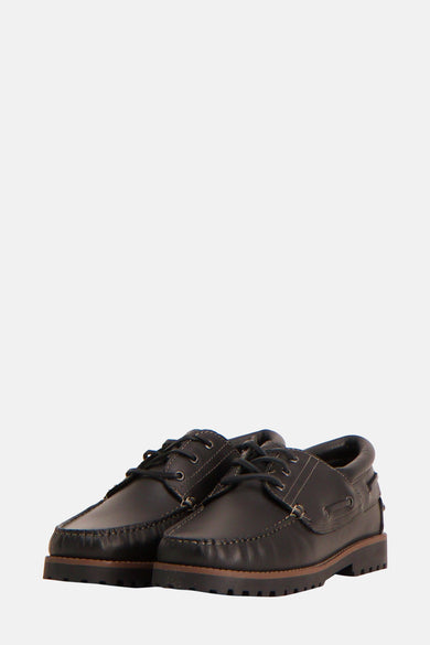 Chaussures noires d'ACCESSORIES BY JACK & JONES, avec des lacets et une semelle en caoutchouc.