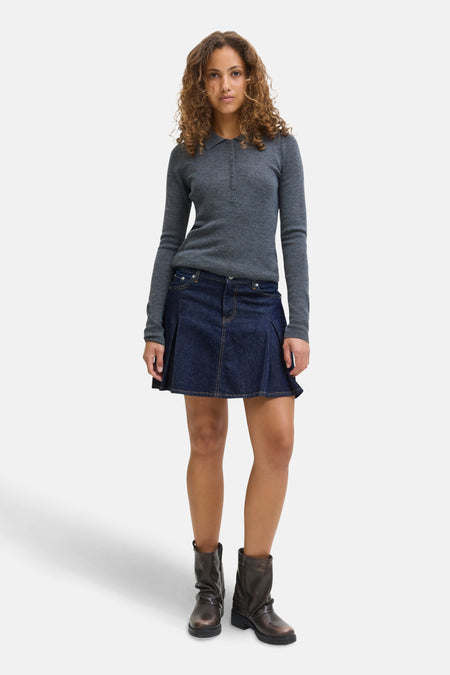 JXALORA MW PLEATED SKIRT DNM