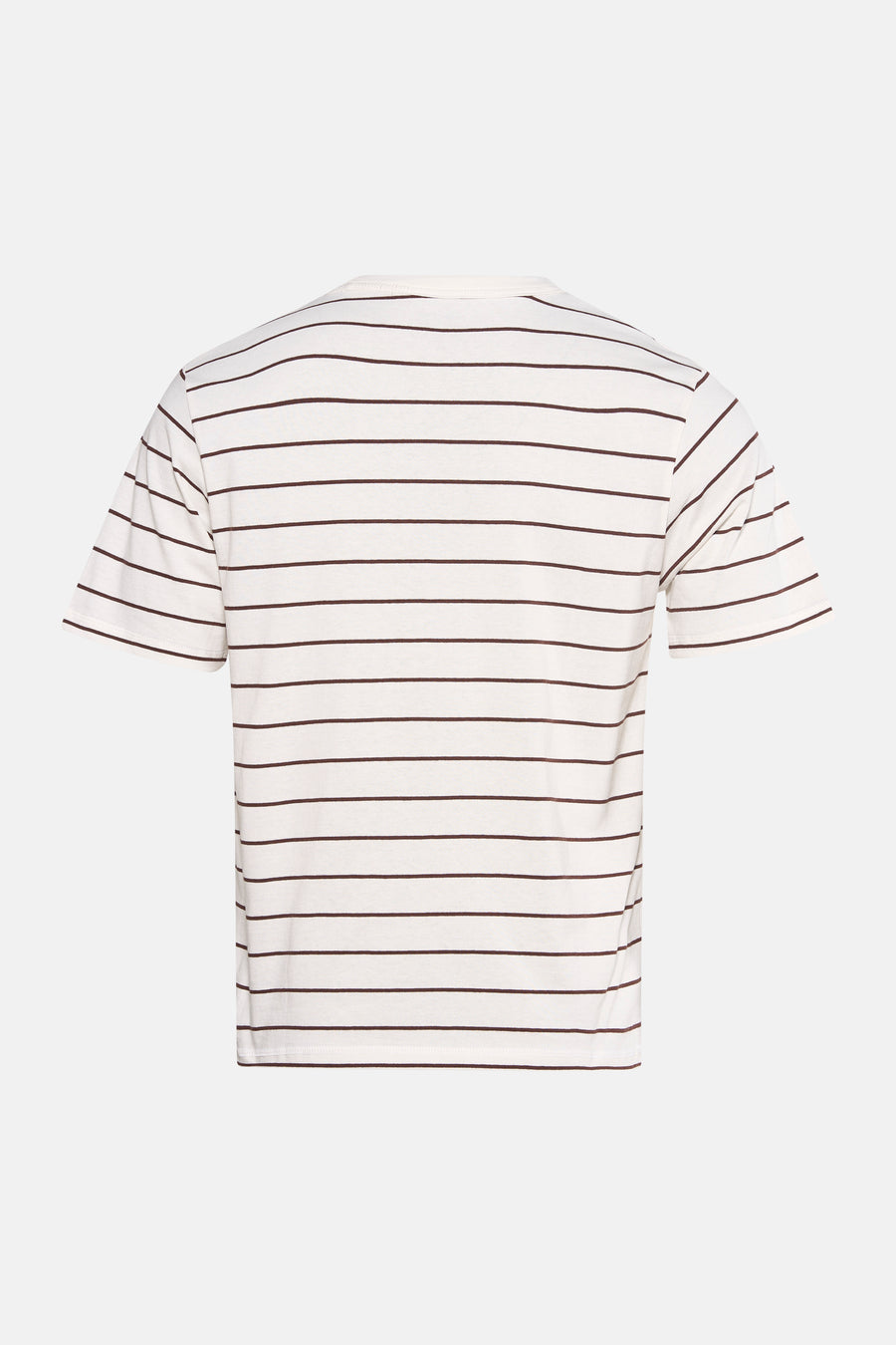 T-shirt blanc à manches courtes de ORIGINALS BY JACK & JONES, avec des rayures horizontales marron.
