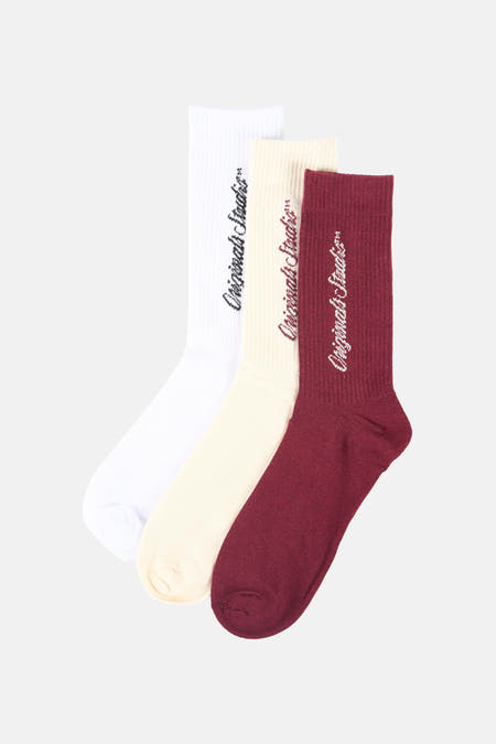 Chaussettes multicolores d'ACCESSORIES BY JACK & JONES, avec du texte brodé et une structure rayée.