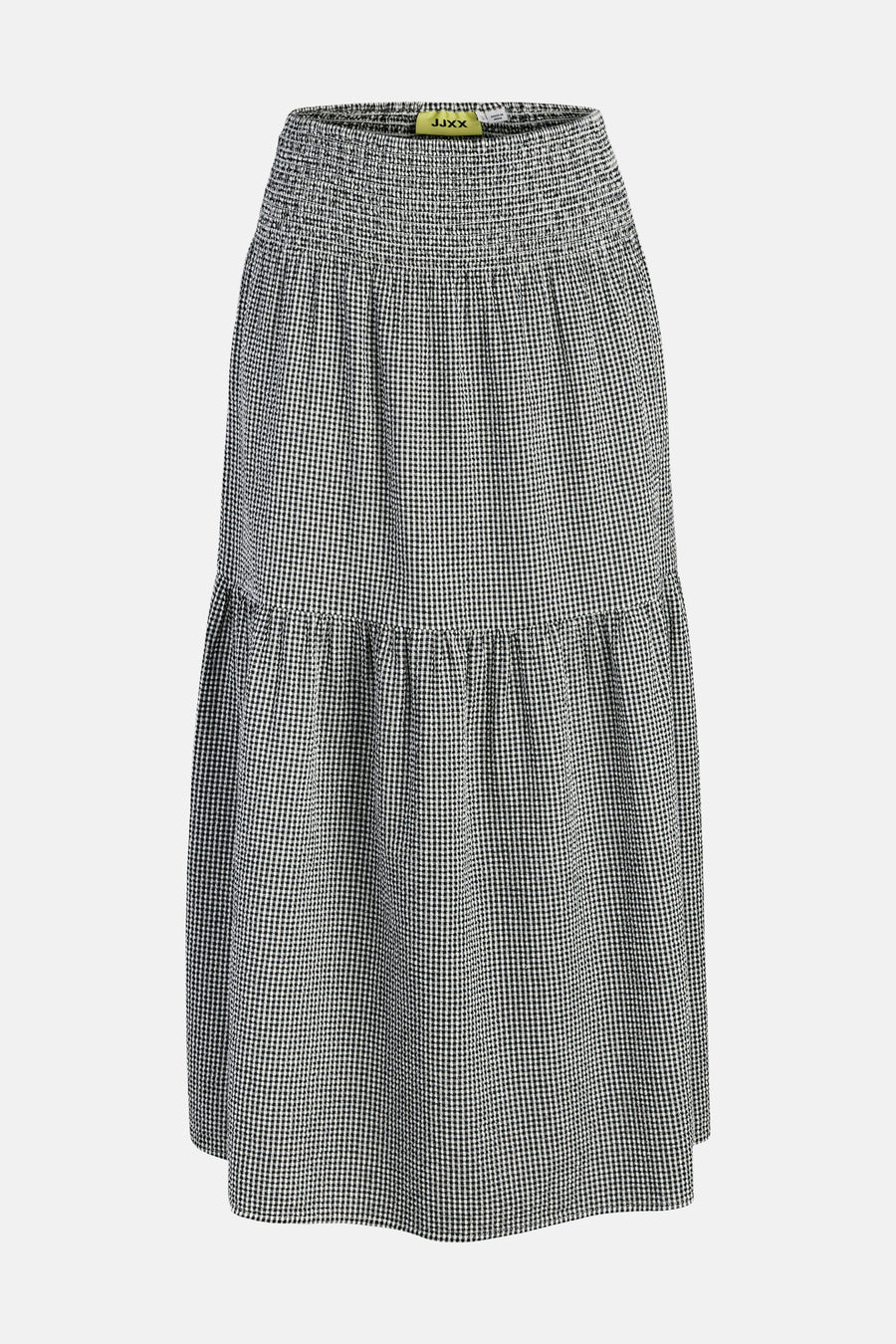 Jupe multicolore de JJXX avec un motif pied-de-poule et un pli texturé.
