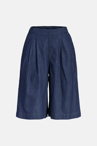 Short en jean bleu foncé de JJXX avec taille élastique et plis.