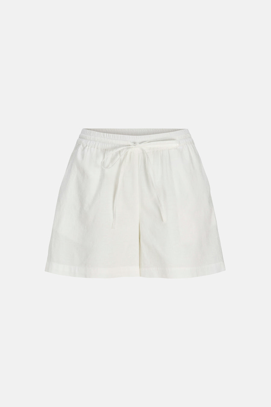 Short blanc JJXX avec taille élastique, cordon de serrage et texture tissée fine.