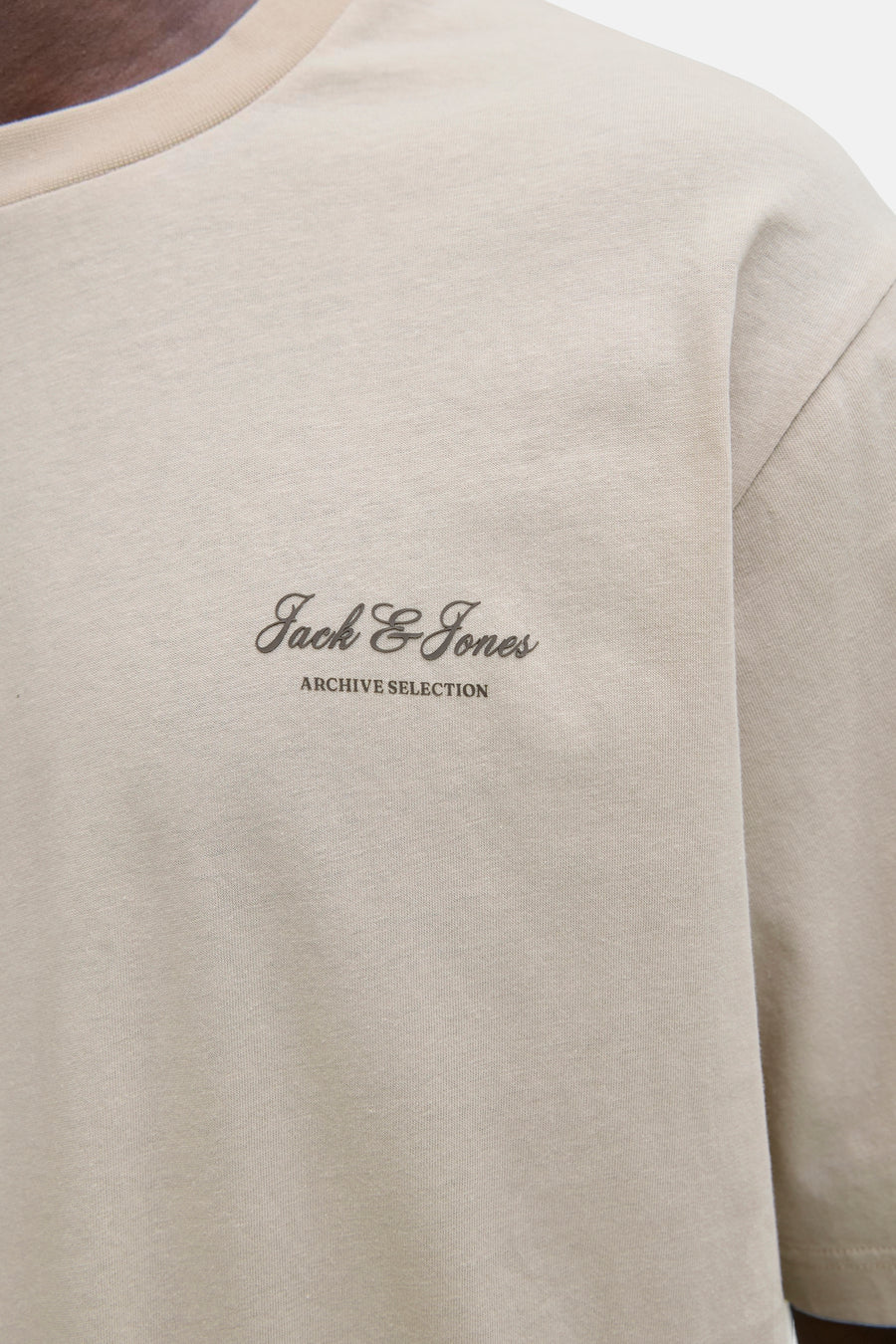 T-shirt (manches courtes) Écru - ORIGINALS BY JACK & JONES