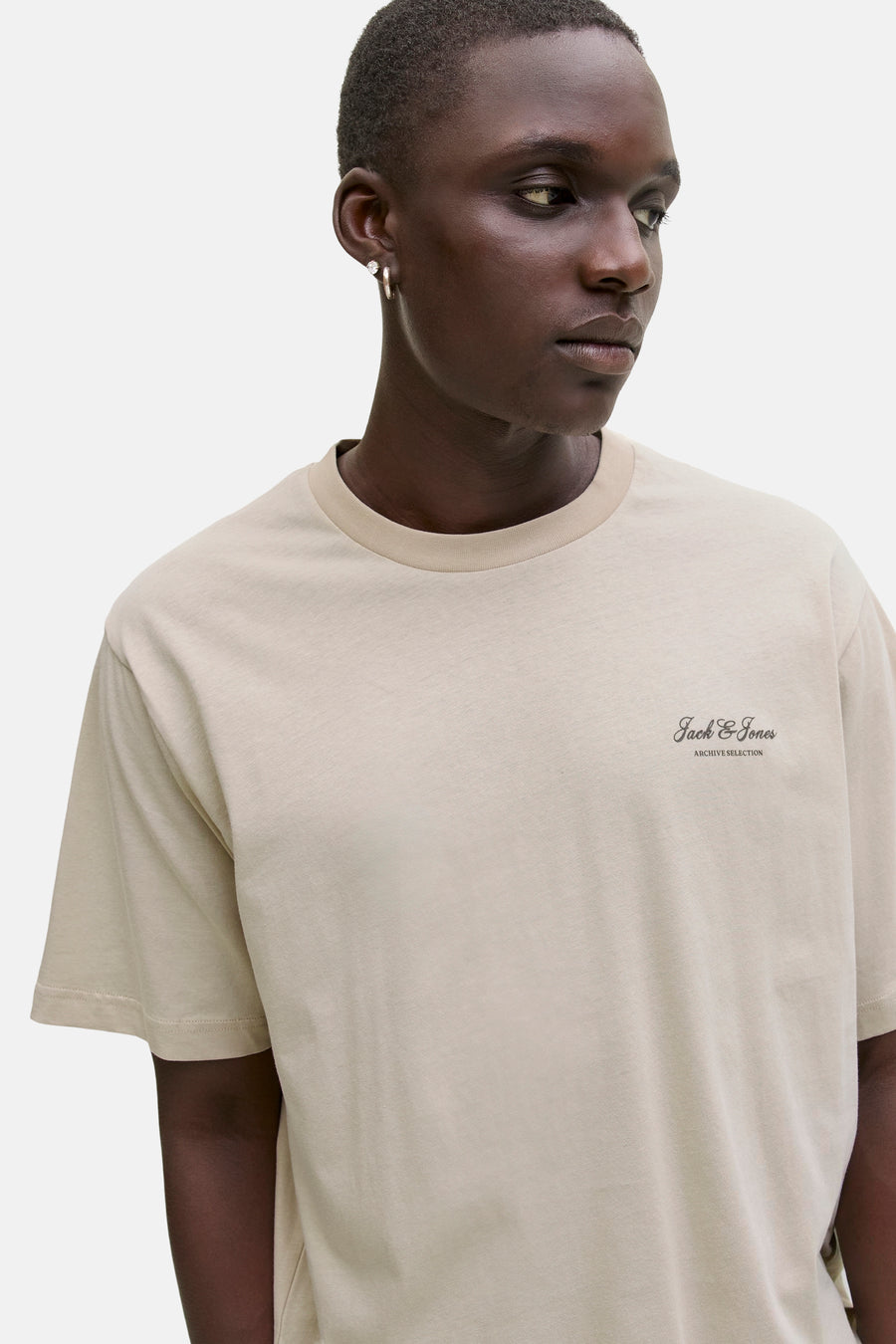 T-shirt (manches courtes) Écru - ORIGINALS BY JACK & JONES