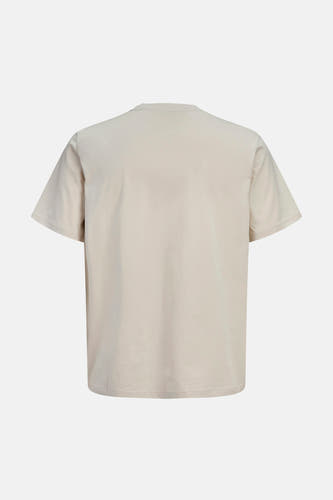 T-shirt beige à manches courtes de CORE BY JACK & JONES, vue arrière, tissu uni et col rond classique.