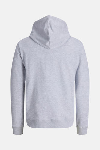 Pull-over blanc avec capuche de CORE BY JACK & JONES, vue arrière avec texture grise.