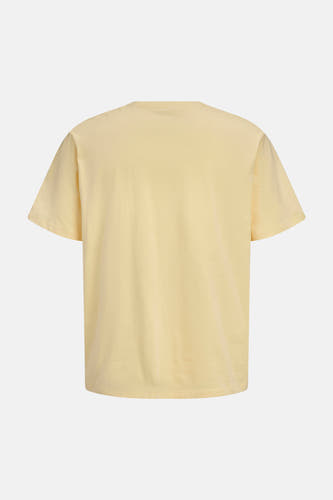 T-shirt jaune de ORIGINALS BY JACK & JONES, uni à manches courtes et col rond, dos.