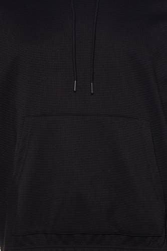 Gilet noir avec capuche de CORE BY JACK & JONES, avec de longs cordons et une poche kangourou.