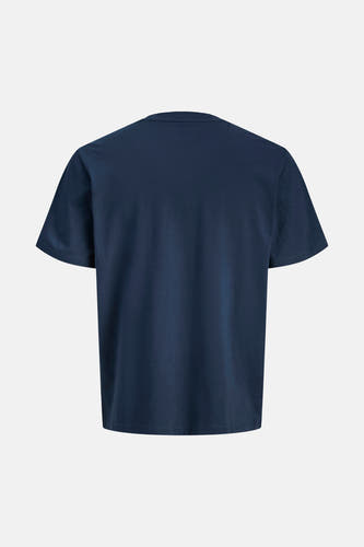 T-shirt bleu à manches courtes de ORIGINALS BY JACK & JONES, vue arrière sur fond clair.