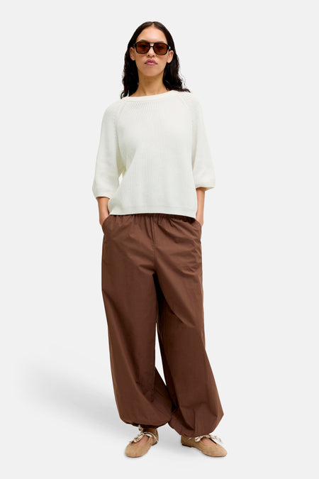 Pull à col rond - blanc