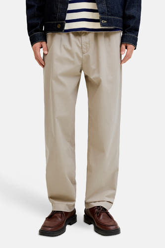 Pantalon beige de JACK & JONES JEANS INTELLIGENCE, avec ce taille élastique et une coupe décontractée.