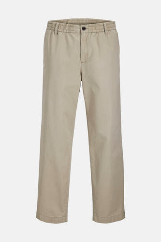 Pantalon beige de JACK & JONES JEANS INTELLIGENCE, avec une ceinture élastique et un bouton.