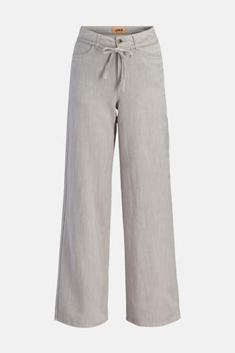 Pantalon beige JJXX, à jambes larges et ceinture à nouer.