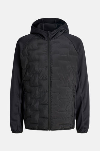 Zwarte gewatteerde hoodie jas van JACK&JONES.