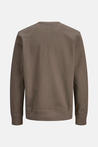 Pull brun avec col rond de PREMIUM par JACK & JONES, dos avec une fine texture.