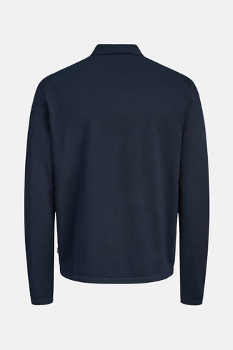 Gilet bleu d'ORIGINALS par JACK & JONES, vu de dos avec des manches longues et une texture lisse.