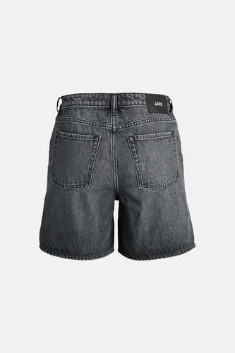 Short en jean gris foncé de JJXX avec deux poches arrière et écusson logo, dos.