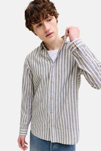 Chemise colorée à manches longues de PREMIUM by JACK & JONES, avec un motif rayé et une fermeture boutonnée.