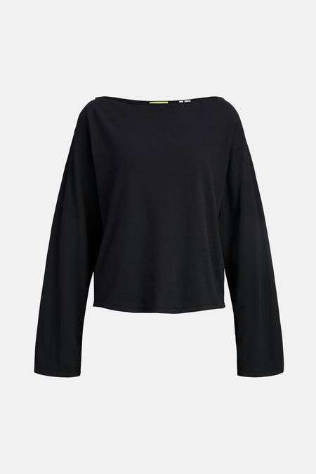 Pull noir à encolure bardot de JJXX, à manches longues et au design uni.
