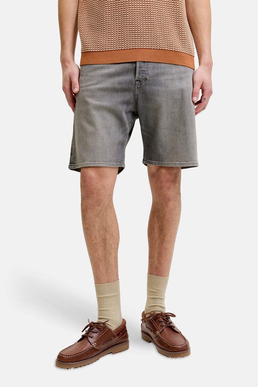 Short - Mid grey denim
