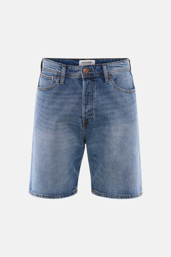 Short en jean de couleur bleu moyen de JACK & JONES JEANS INTELLIGENCE avec fermeture à boutons et poches avant.